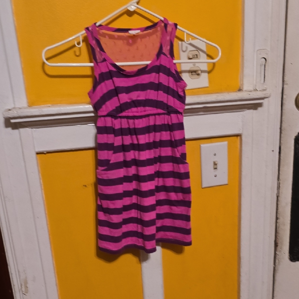 Circo Pink and Blue Ruched Halter Sundress
